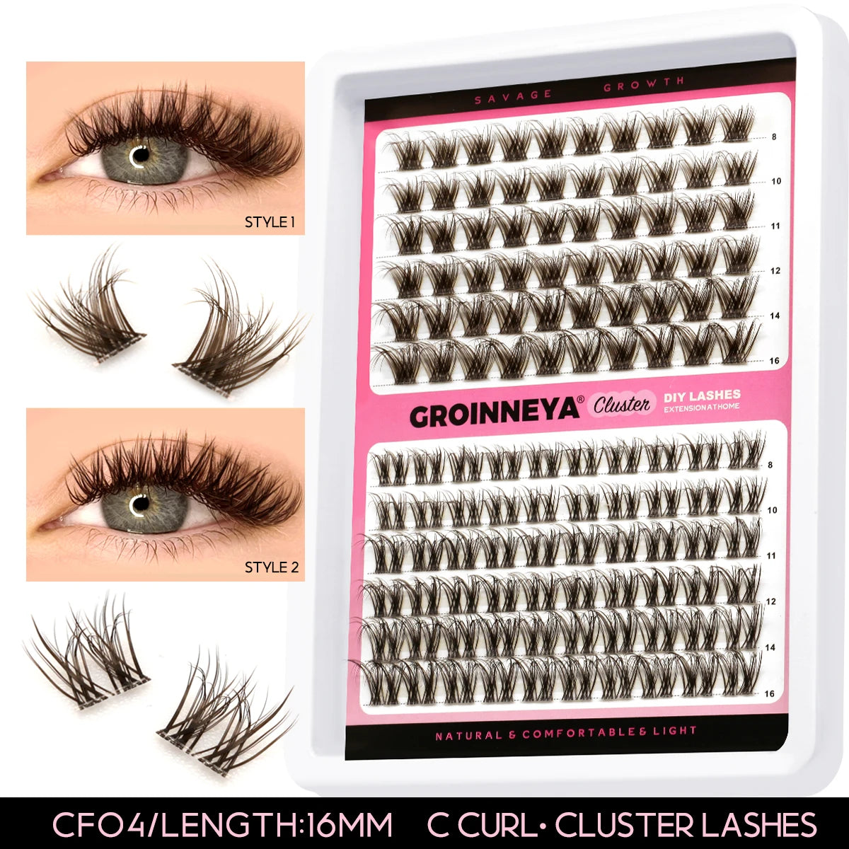 Lashes Clusters Set Extensions Kit Fake eyelashes Mix Lash Clusters with Lash Bond Seal and Lash Applicator Tool Makeup