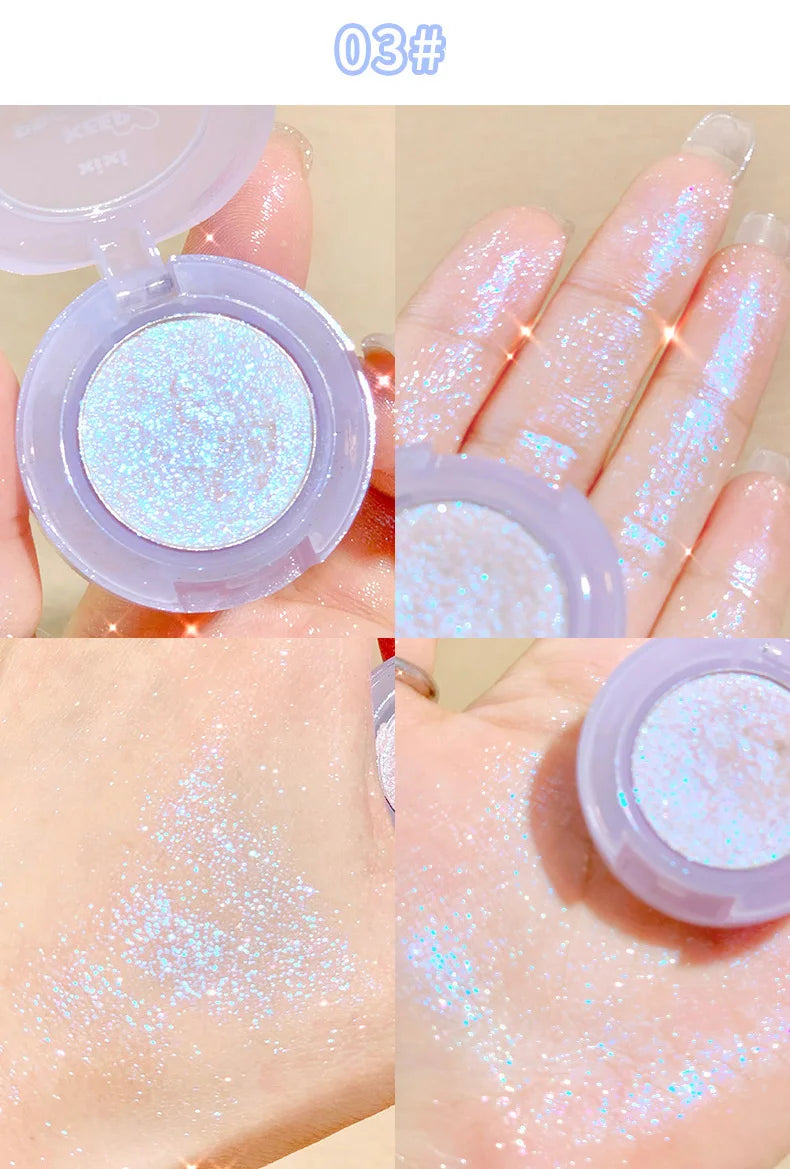 Diamond Glitter Monochrome Eyeshadow Palette Discoloration Eyeshadow Highlighter Sequins Waterproof Lasting Eyes Makeup Pigments