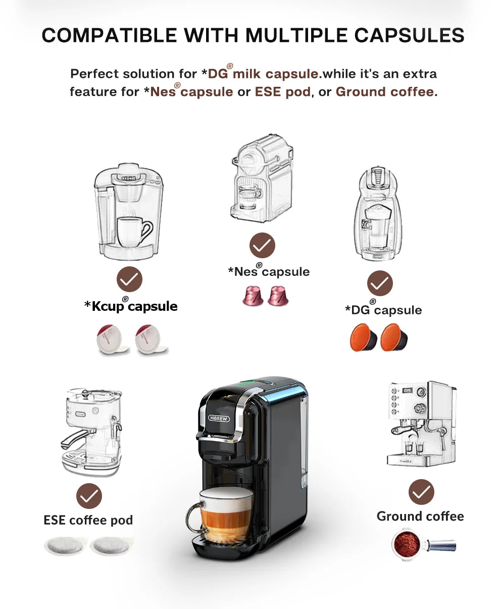 HiBREW 5 in 1 Multiple Capsule Coffee Machine