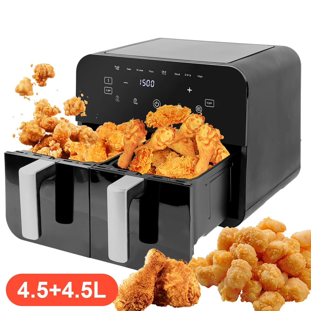 2400W air fryer Dual zone heatingElectronic Air Fryer LED Touch Screen