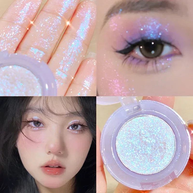 Diamond Glitter Monochrome Eyeshadow Palette Discoloration Eyeshadow Highlighter Sequins Waterproof Lasting Eyes Makeup Pigments