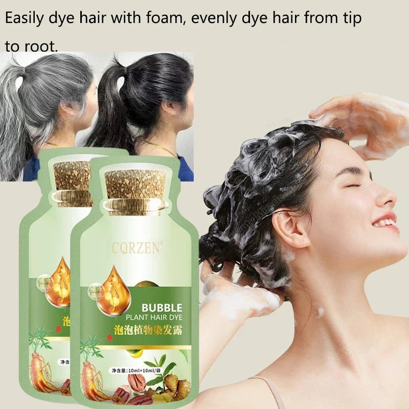 Pure Natural Herbal Hair Dye Shampoo 5 Minutes Change Hair Color Non-irritating