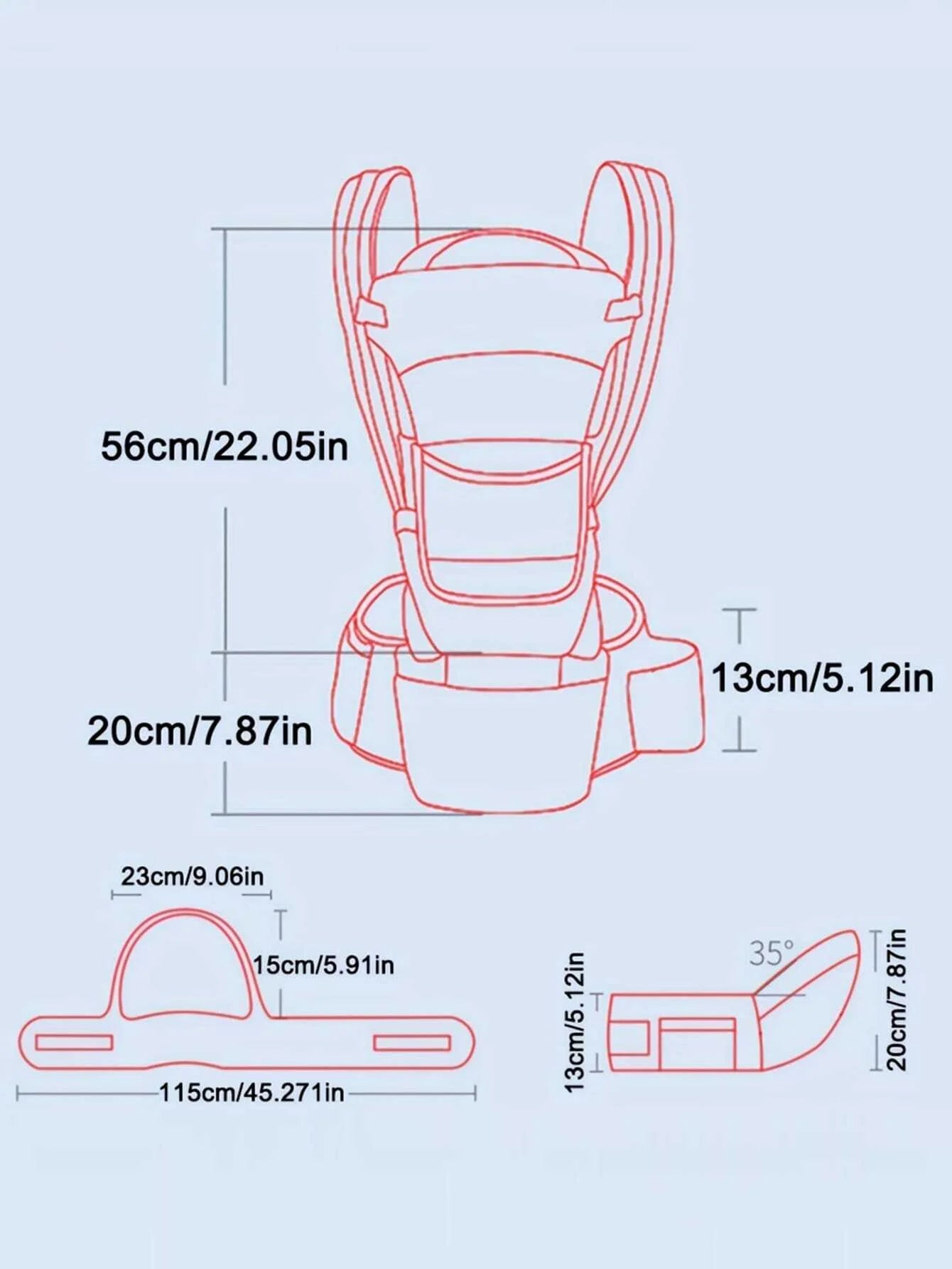 New Adjustable Ergonomic Baby Carrier With Hip Seat, Portable & Multifunctiona