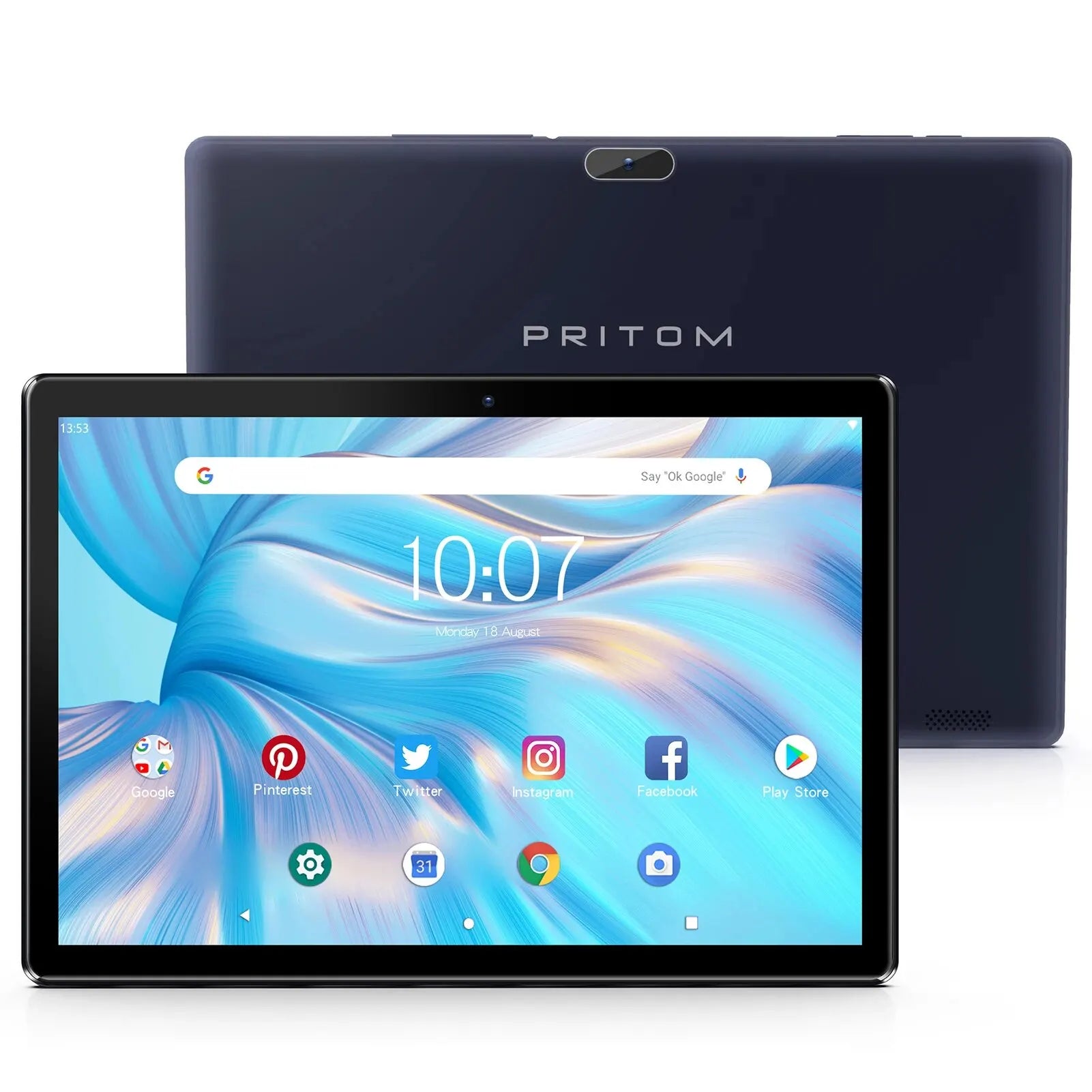 PRITOM Android 10 Tablet 10.1 Inch 2GB RAM 64GB ROM Quad Core Processor HD IPS