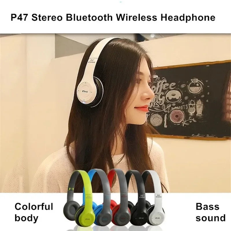 Wireless Headphones 5.0 Bluetooth Earphone Foldable Bass with Memory TF Card For iPhone Xiaomi Sumsamg Phone With Mic Headsets