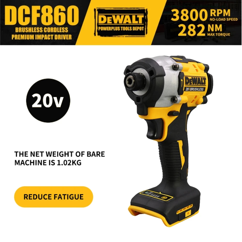 DEWALT DCF860 Kit Brushless Cordless Premium Impact Driver 282NM 20V Power Tool