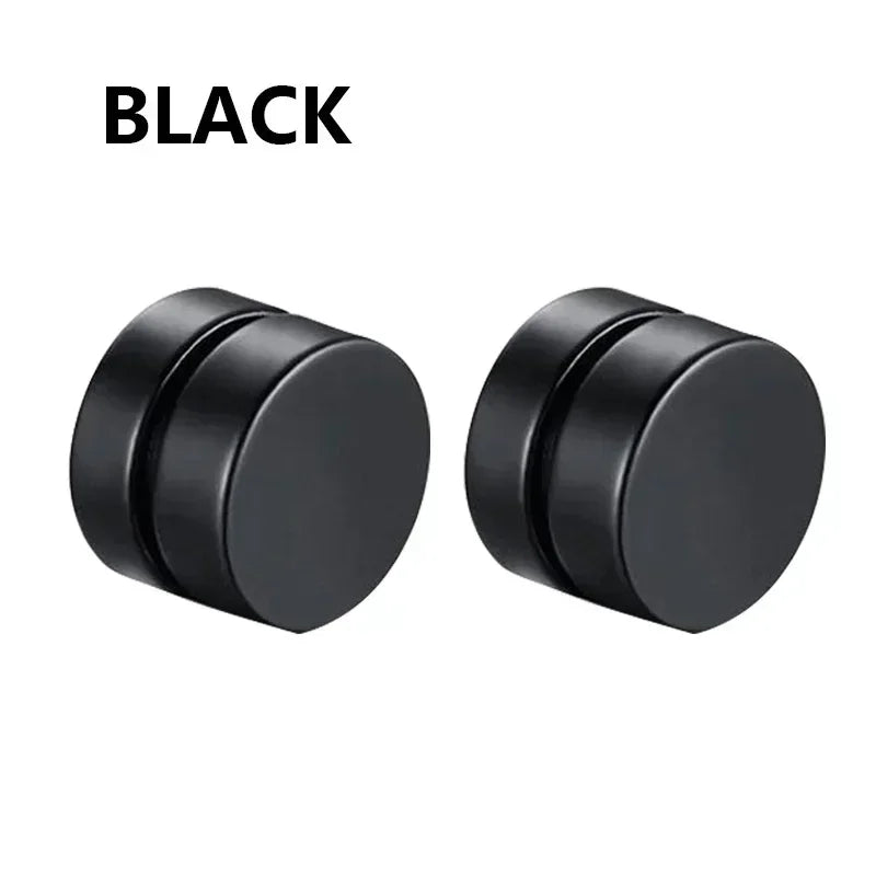 2PCS Magnetic Ear Clips Stud Earrings Non Piercing Strong Magnet Fake Piercing