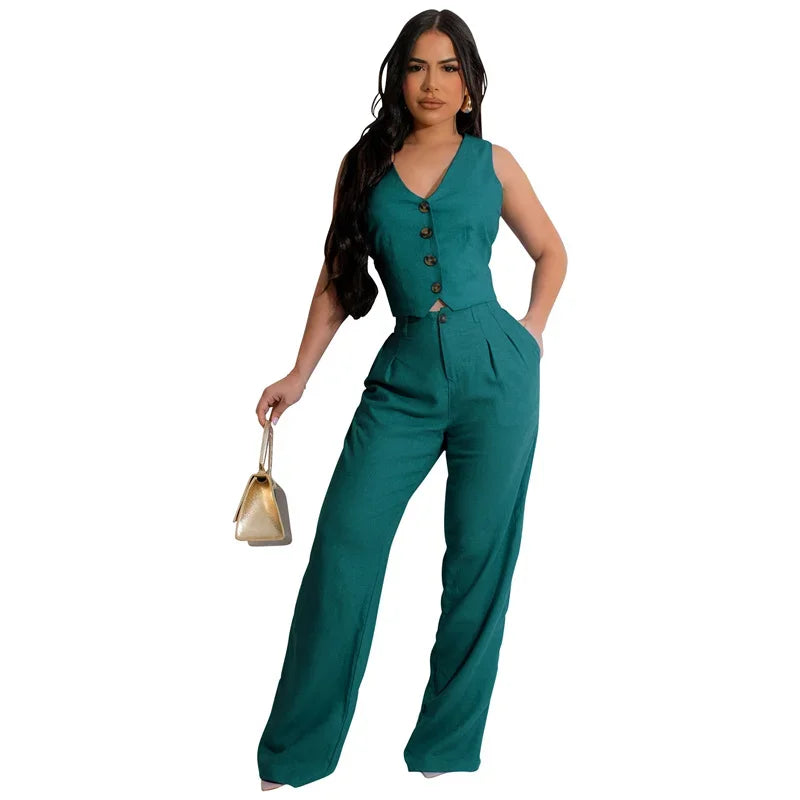 Fashion Elegant Two Piece Set for Women Workwear Office L