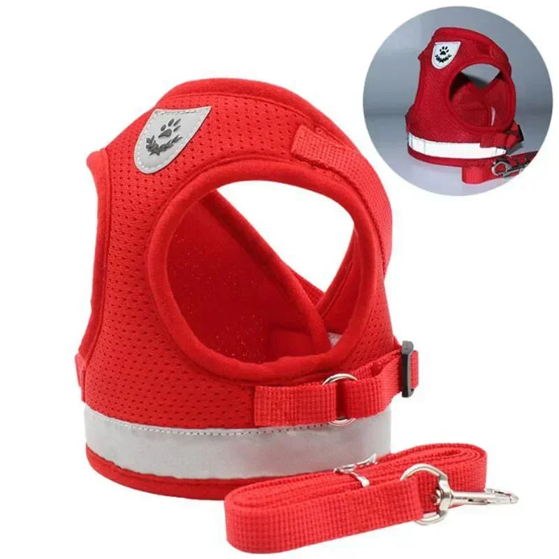 Vest Harness Leash Adjustable Mesh Vest Dog Harness Collar Chest Strap