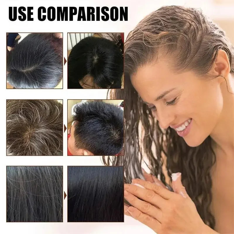 Pure Natural Herbal Hair Dye Shampoo 5 Minutes Change Hair Color Non-irritating